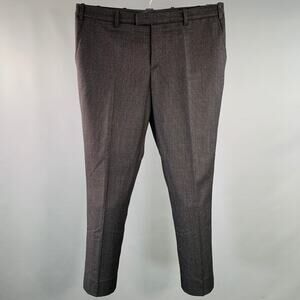 RAF SIMONS Size 38 Black Red Woven Virgin Wool Mohair Flat Front Dress Pants